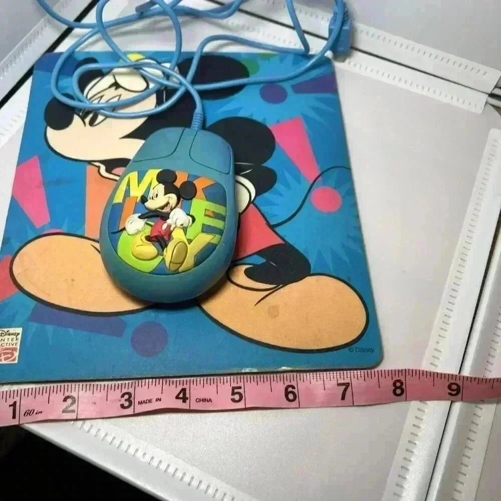 Vintage Disney Mickey Mouse Pad With Computer Mouse
